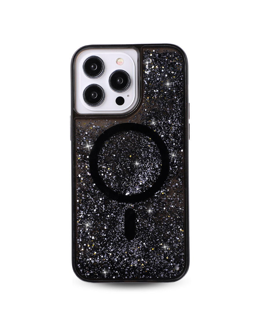 Black Glitter MagSafe Phone Case