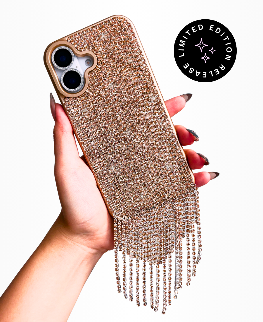 Champagne Cascading Crystal Phone Case