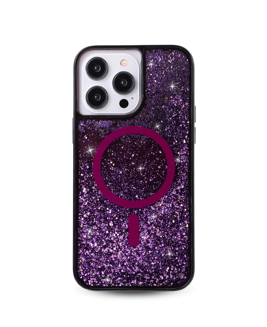 Purple Glitter MagSafe Phone Case