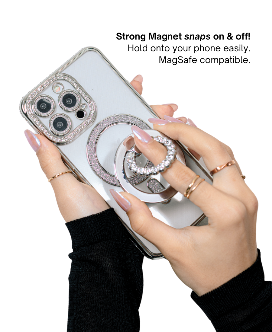 Silver Diamond MagSafe Ring Holder
